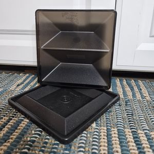 🎄Smoke Black Tupperware Get Together Serving Dip Bowl w Lid & Small Dressing🎄